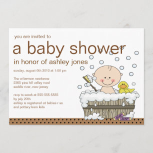 Cute Baby Tub Boy Baby shower Kaart