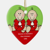 Cute Baby Twin's First Kerstornament Keramisch Ornament (Rechts)