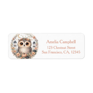 Cute Baby Uil Halloween Etiket
