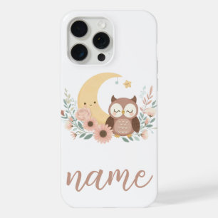 Cute baby uil met maan iPhone 15 pro max case