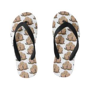 Cute baby uil trio cartoon illustratie kinder teenslippers