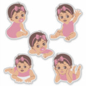 Cute Baby Uitknipbare Sticker Sheet Met Bruin Haar (Voorkant)