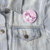 Cute Baby Unicorn Button (In situ)