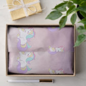 Cute Baby Unicorn Clouds Dream Party Pink/Paars Tissuepapier (Geschenk)