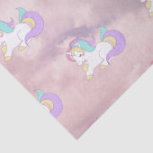 Cute Baby Unicorn Clouds Dream Party Pink/Paars Tissuepapier (Detail)