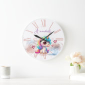 Cute Baby Unicorn en Hearts Grote Klok (Huis)