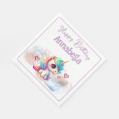 Cute Baby Unicorn en Hearts Servet (Hoek)