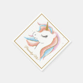 Cute Baby Unicorn Magical Pastel Persoonlijk Servet (Hoek)