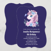 Cute Baby Unicorn Magical Waterverf Birthday Kaart (Voorkant / Achterkant)