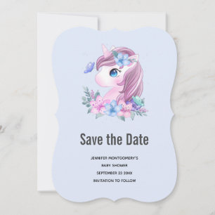 Cute Baby Unicorn Magische Waterverf Save The Date
