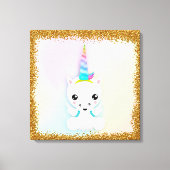 Cute Baby Unicorn met Wings Canvas Afdruk (Voorkant)