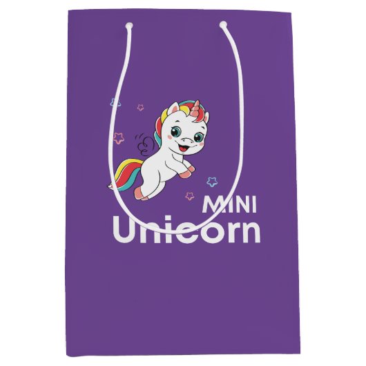 Cute baby unicorn Modern Medium Cadeauzakje (Voorkant)