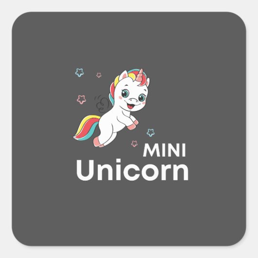 Cute baby unicorn Modern Vierkante Sticker (Voorkant)
