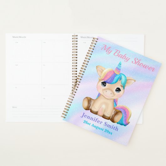 Cute Baby Unicorn past Baby shower/herinneringen a Planner (Display)