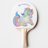 Cute Baby Unicorn Pastel Fantasy Personalized Tafeltennisbatje (Achterkant)