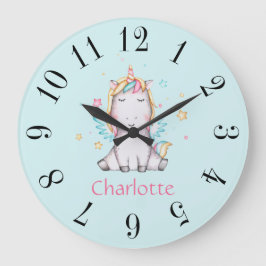 Cute Baby Unicorn Personalized Grote Blauwgroen Kl Klok