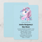 Cute Baby Unicorn Waterverf Baby shower Kaart (Voorkant / Achterkant)