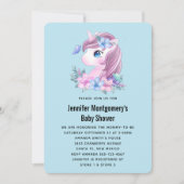 Cute Baby Unicorn Waterverf Baby shower Kaart (Voorkant)