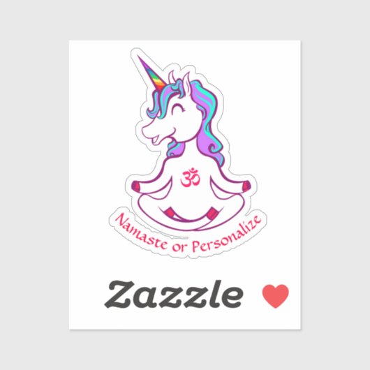 Cute Baby Unicorn Zen Yoga Meditation Namaste Sticker (Vel)