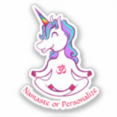 Cute Baby Unicorn Zen Yoga Meditation Namaste Sticker (Voorkant)