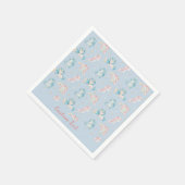 Cute Baby Unicorns Blue Pink Personalized Servet (Hoek)