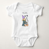 Cute Baby Unisex Blue Elegant Funny Dog Add Name Romper (Voorkant)