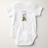 Cute Baby Unisex Blue Elegant Funny Dog Add Name Romper (Achterkant)