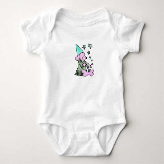Cute Baby Unisex Blue Elegant Funny Dog Romper (Voorkant)