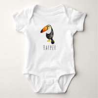 Cute Baby Unisex Waterverf Oerwoud Toucan en Name