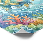Cute Baby Vissen Zodiac Wandraam Poster (Hoek)