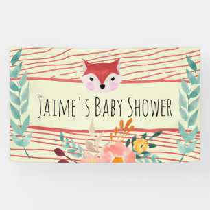 Cute Baby Vos Waterverf Baby Shower Spandoek