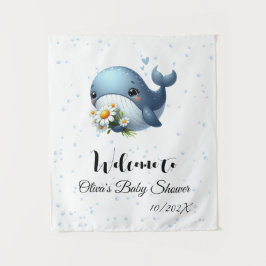 Cute Baby Walvis Baby Shower Tapijt Wandkleed