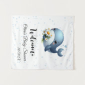 Cute Baby Walvis Baby Shower Tapijt Wandkleed (Voorkant (horizontaal))