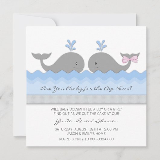 Cute Baby Walvis Geslacht Onthulling Kaart (Voorkant)