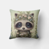 Cute Baby Wasbeer Bos Nursery Kussen (Achterkant)