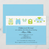 Cute Baby wasgoed Baby shower Kaart (Voorkant / Achterkant)