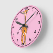 Cute baby waterverf Giraffe Ronde Klok (Hoek)