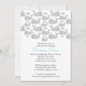 Cute Baby Whale Baby Shower Invitations Kaart (Voorkant)