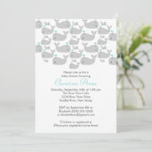 Cute Baby Whale Baby Shower Invitations Kaart (Staand voorkant)