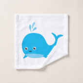 Cute Baby Whale met aangepaste naam Bad Handdoek (Wasdoekje)