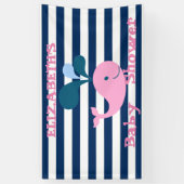 Cute Baby Whale, Navy Blue Stripes-Personalized Spandoek (Verticaal)