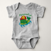 Cute Baby Whale op Surfboard Personaliseren Romper (Voorkant)