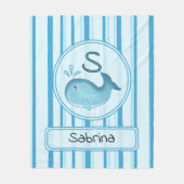 Cute Baby Whale Personalize Fleece Blanket (Voorkant)