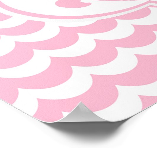 Cute Baby Whale Pink Girl Baby shower Poster (Hoek)