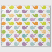 Cute Baby Whales Wrapping Paper Cadeaupapier (Vlak)