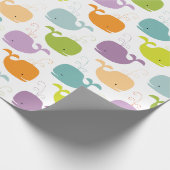 Cute Baby Whales Wrapping Paper Cadeaupapier (Hoek)
