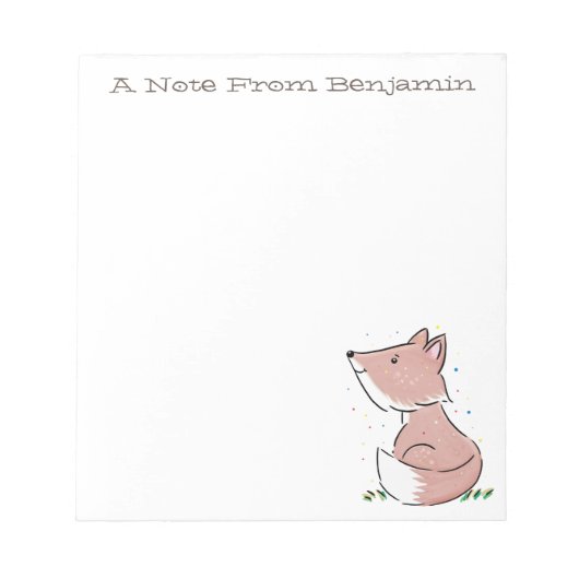 Cute baby whimsical fox-illustratie notitieblok (Voorkant)