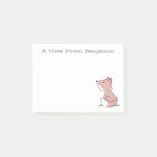 Cute baby whimsical fox-illustratie post-it® notes (Voorkant)