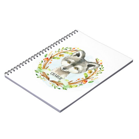 Cute Baby Wolf Notitieboek (Linkerzijde)