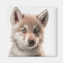 Cute Baby Wolf Portrait Magnet | Verzamelbaar
